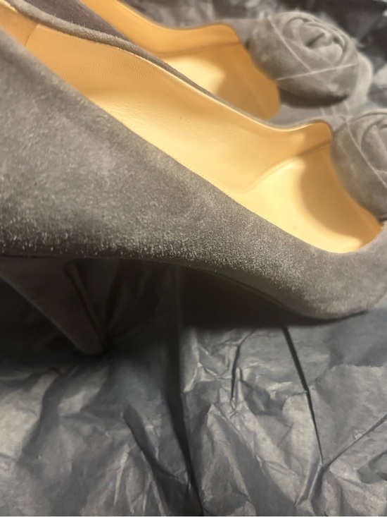 Prada Gray Suede Rosette Ballet Flats - Picture 2 of 4
